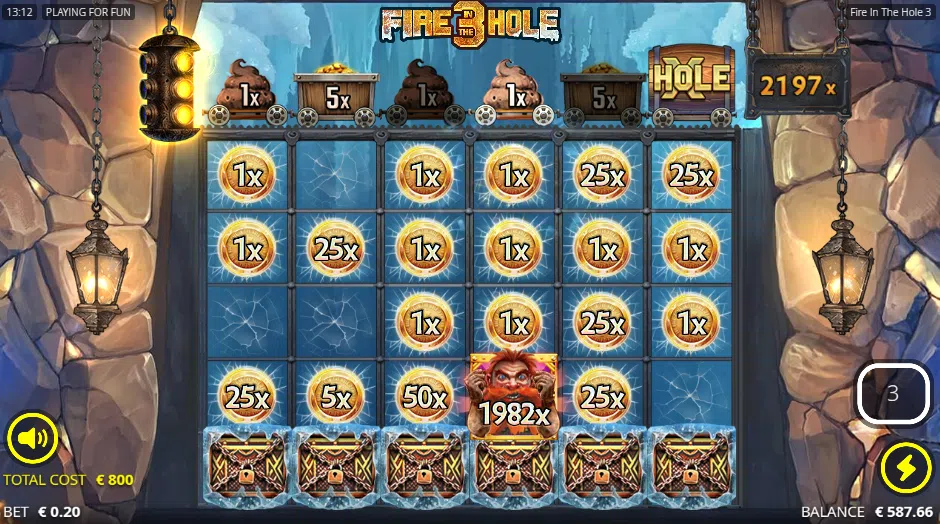Partie bonus de la machine Fire in the Hole 3.