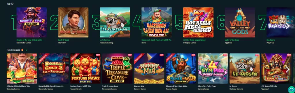 Sélection des meilleures machines à sous d'un casino.