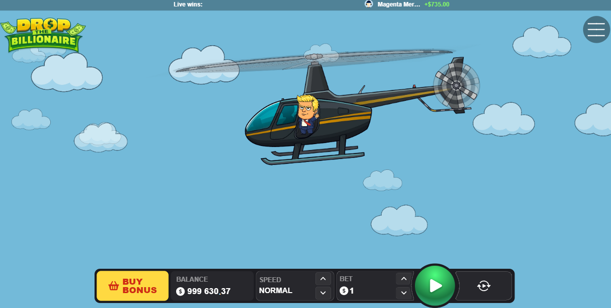 Hélicoptère de Drop The Billionaire au début de la manche