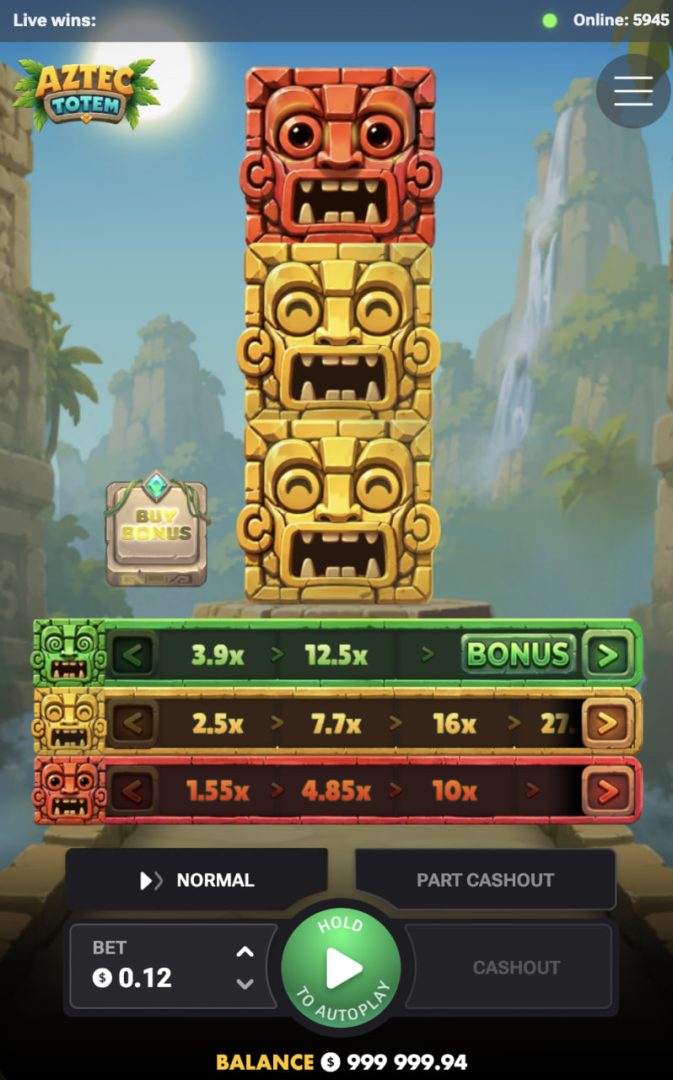 Aztec Totem affiché à la verticale sur un téléphone